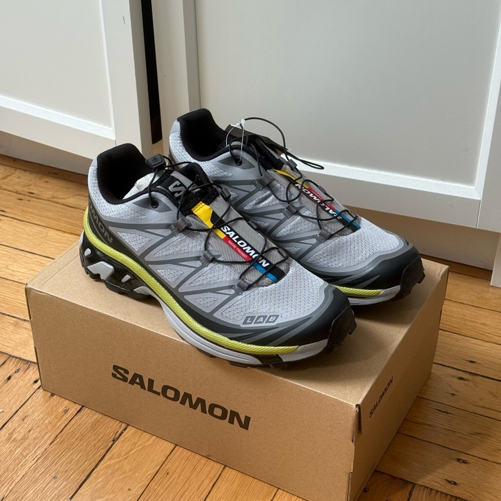 Salomon Silver and Black Trail Shoes
